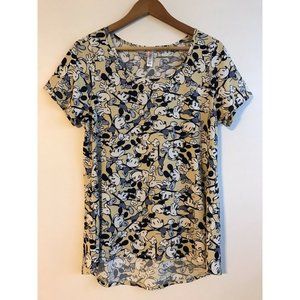 LuLaRoe Disney Mickey Mouse Yellow Short Sleeve Shirt Women's Large